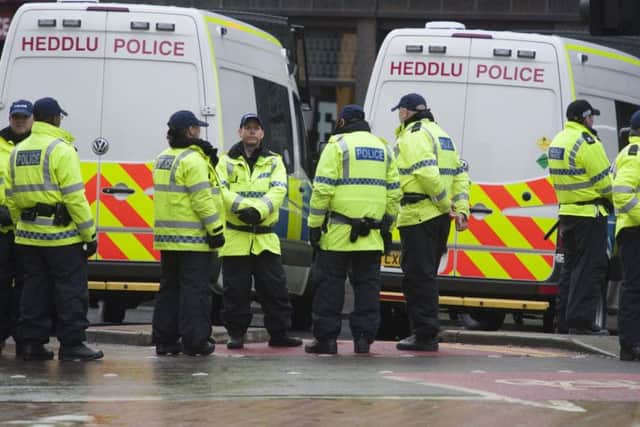 Plenty of police were in Rotherham for the protests