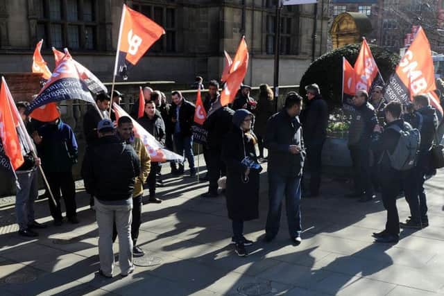 Taxi drivers protest outside Sheffield Town Hall