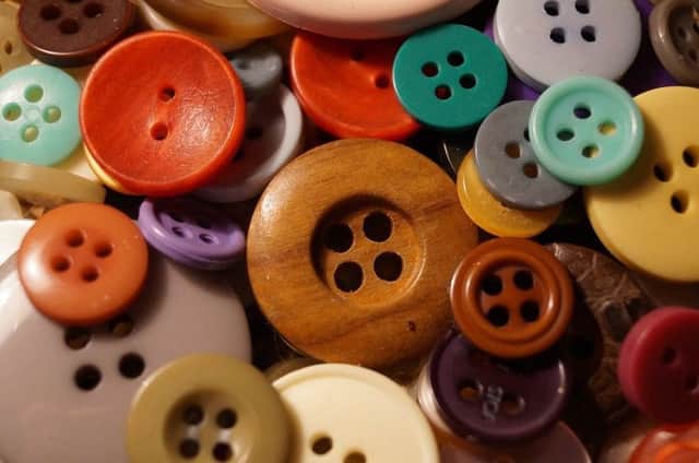 Colourful plastic buttons were developed in the 20th century