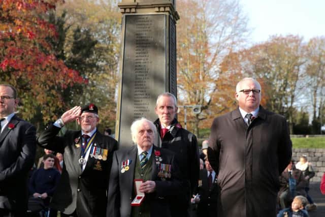 Lance Corporal Fred Adamson at Conisbrough's Remembrance Day ceremony last year. He received his Legion of Honour medal on that day