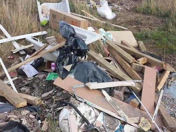 The rubbish found dumped on a field in Manor Castle, Sheffield