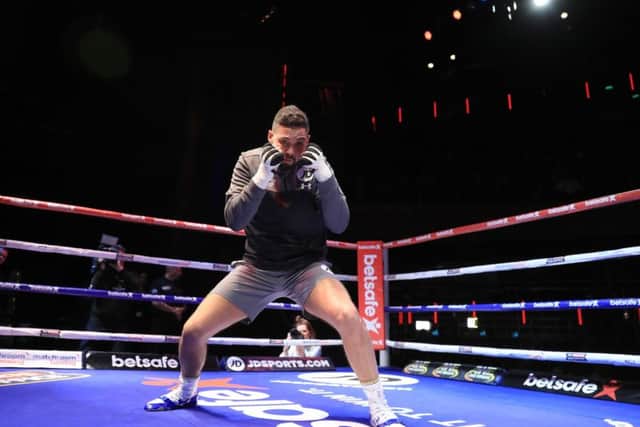 Tony Bellew during the workout at the Indigo 02, London. Picture: Adam Davy/PA Wire