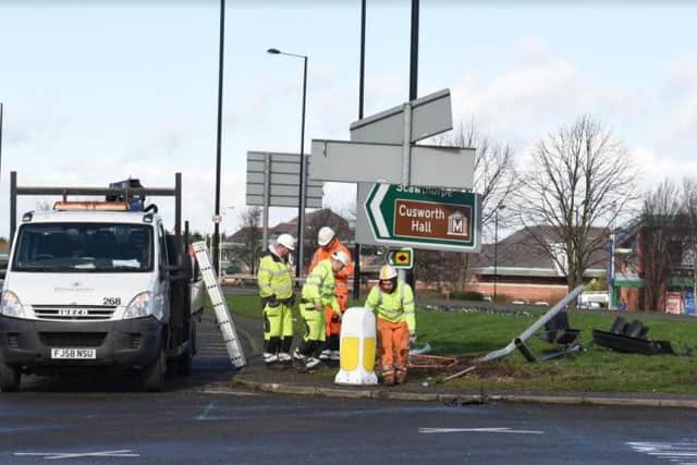 A man died in a crash in York Road, Doncaster, today