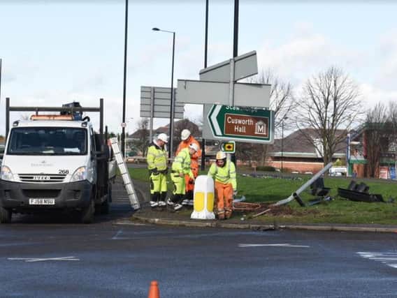 A man died in a crash in York Road, Doncaster, today