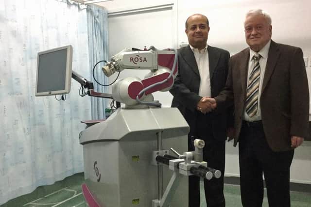 Sheffield consultant neurosurgeon Mr Dev Bhattacharyya with Westfield Health chairman Graham Moore