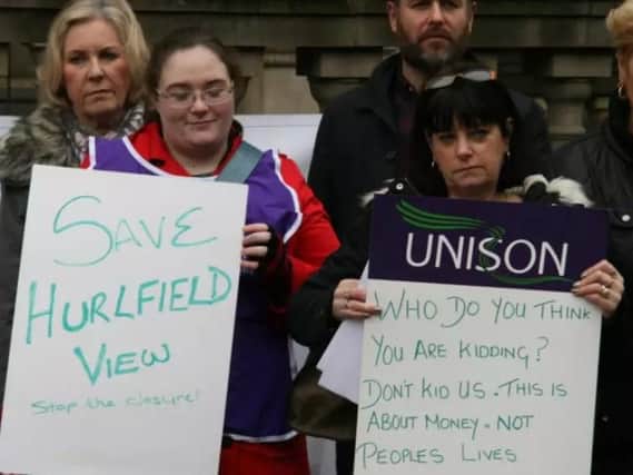 Campaigners outside Sheffield Town Hall