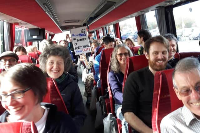 Campaigners travel to London from Sheffield.