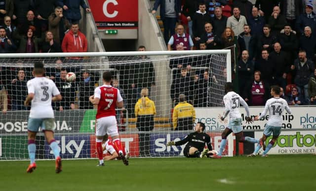 The Millers fall behind as Will Vaulks diverts the ball into his own net. Pictures: Glenn Ashley