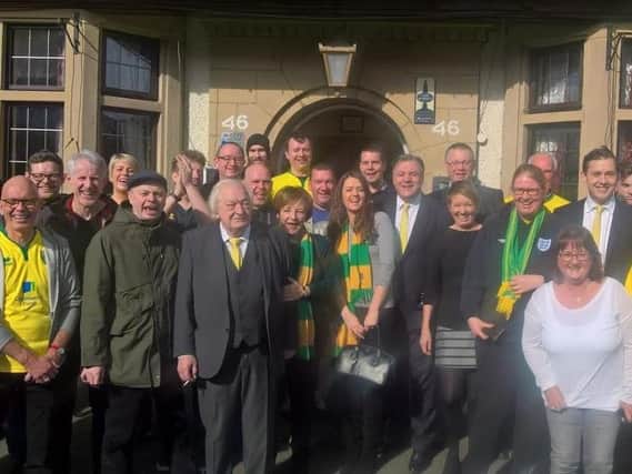 TV Chef Delia Smith and ex-Shadow Chancellor Ed Balls joined Sheffield-based Norwich City fans atWalkley Cottage pub, Bole Hill before yesterday's match