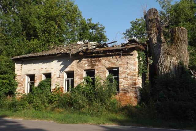 An overgrown building inside the Chernobyl exclusion zone, 2016