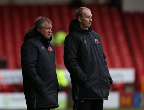Alan Knill (right) with Chris Wilder. Pic Simon Bellis/Sportimage
