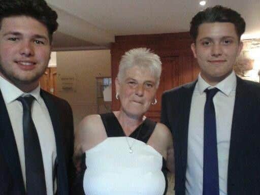 Marilyn at the Yewlands Academy school prom with Lewis Bagshaw and Tom Charlesworth