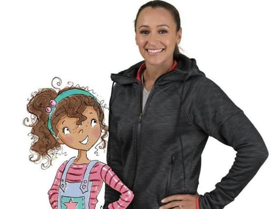 Jessica Ennis-Hill with her character Evie.