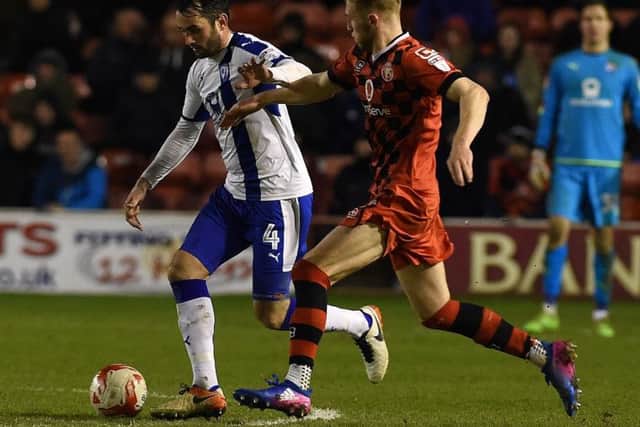 Picture Andrew Roe/AHPIX LTD, Football, EFL Sky Bet League One, Walsall v Chesterfield Town, Bescot Ground, 28/02/17, K.O 7.45pm
Chesterfield's Sam Hird looks to dribble past Walsall's Kieron Morris
Andrew Roe>>>>>>>07826527594