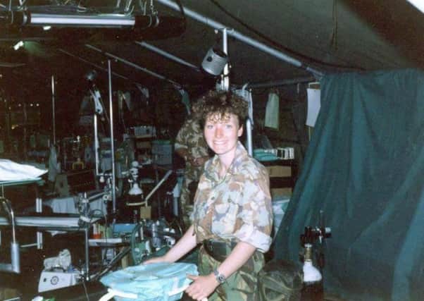 Tracy Menday; Gulf War 1 Veteran who served in the Operating Theatre of 32 Field Hospital, Queen Alexandra's Royal Army Nursing Corps