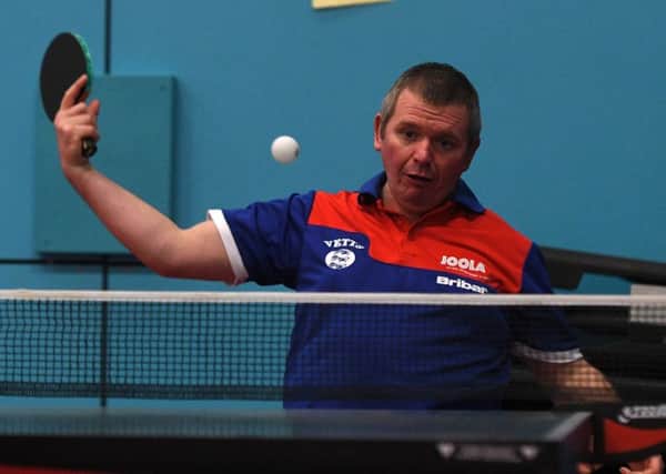 Stephen Horsfield in action at the Sheffield Closed Table Tennis Championships. Photo: Andrew Roe