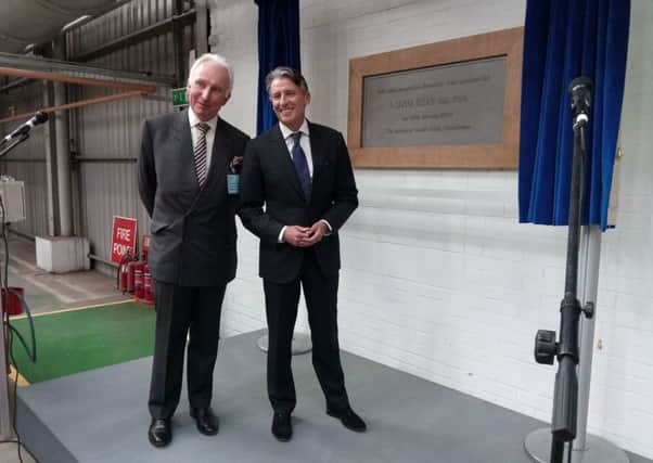 Sir Andrew Cook and Lord Sebastian Coe at the opening of the new William Cook Precision Foundry