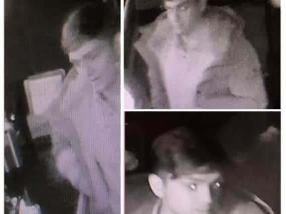 CCTV images of a man wanted in connection with an alleged assault.