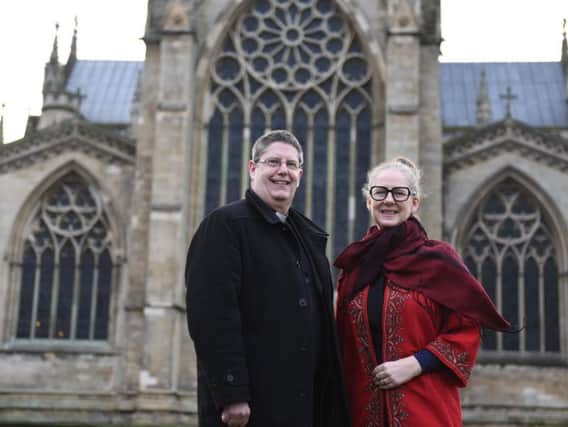 Reverend David Stevens and Louise O'Brien at Doncaster Minister