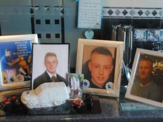 Tributes to Josh at the family home in Swallownest