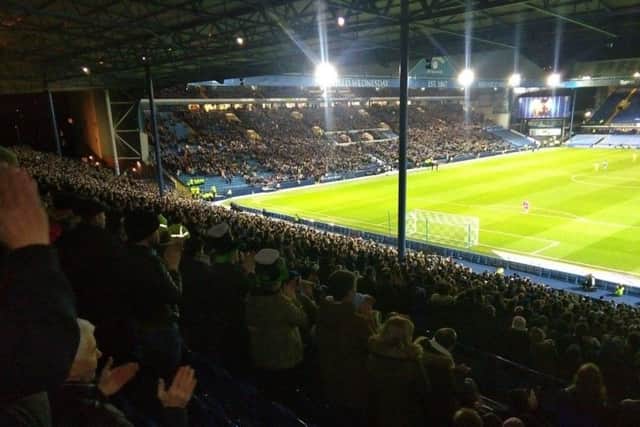 Fans hold minute's applause for Scott Marsden - picture credit of SWFC Supporters Club @swfcsc on Twitter