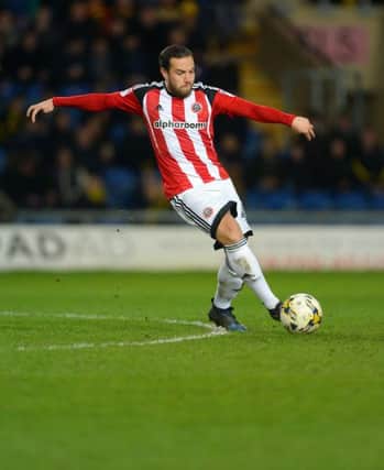 Samir Carruthers of Sheffield United during the English Football League one match at the Kassam Stadium, Oxford. Picture date: March 7th, 2017.Pic credit should read: Robin Parker/Sportimage