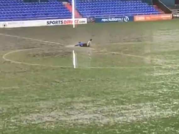 Anthony Gerrard on the Oldham pitch. Pic: @antgerrard86/Twitter