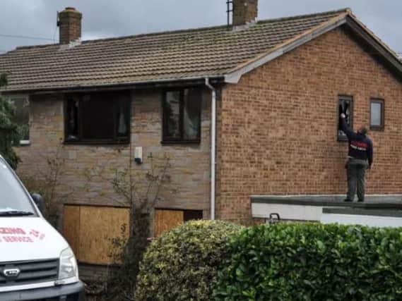 The scene of a fatal house fire in Staincross, Barnsley