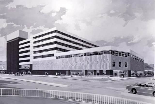 An illustration of the new store and car park