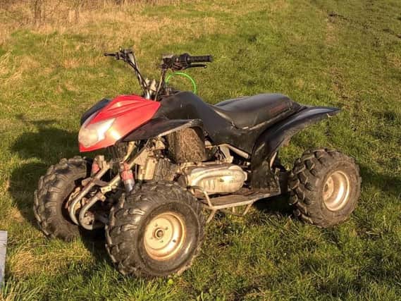 This quad bike was seized in Barnsley