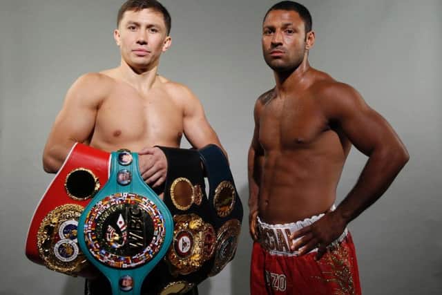 Kell Brook, pictured with last opponent Gennady Golovkin
