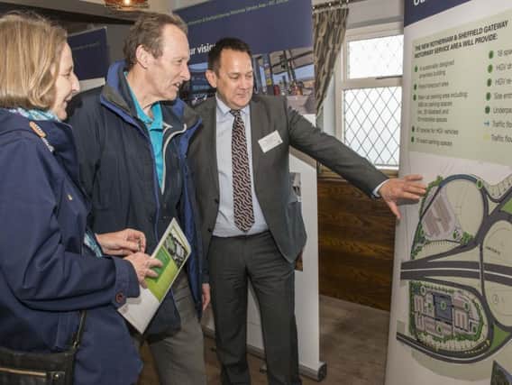 Mike Conway of Applegreen explains the plans for a new motorway service station at junction 33 of the M1 at Catcliffe.