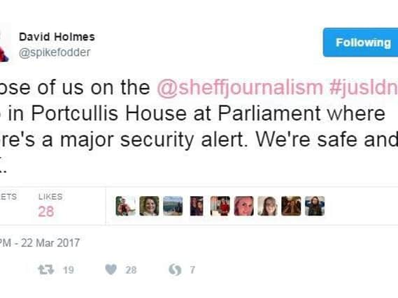 University of Sheffield journalism lecturer David Holmes on Twitter.
