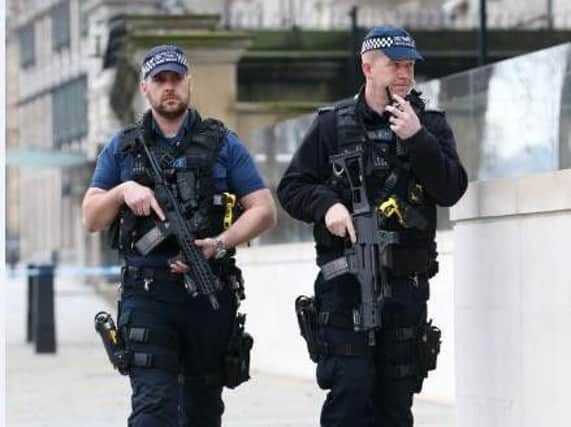 Armed police in London after yesterday's terror attack (PA)