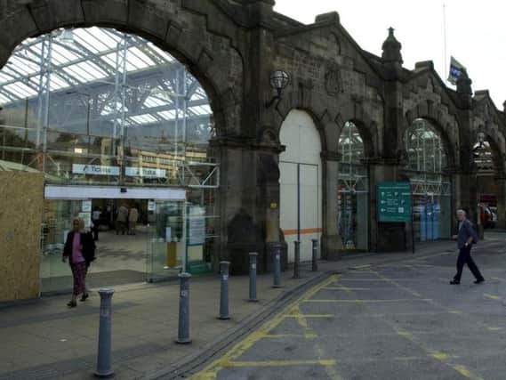 Sheffield train station, where the protesters were arrested