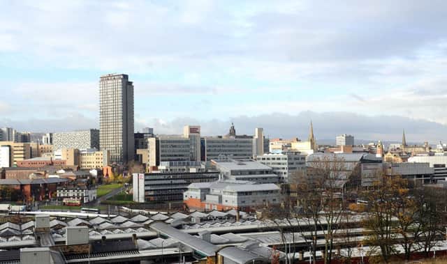 The skyline of Sheffield's city centre