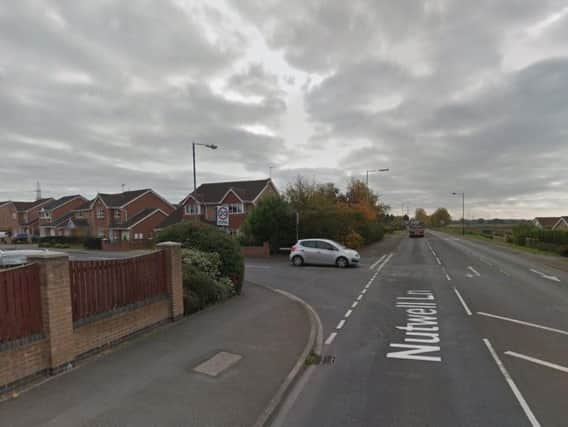 South Yorkshire Police were called at around 8.40pm last night to reports that a man with a chainsaw had threatened members of the public in Nutwell Lane, Armthorpe. Picture: Google.