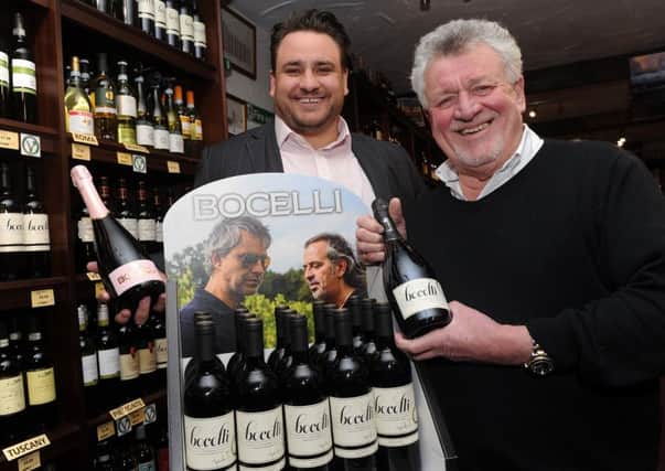 John Mitchell (r), of Mitchells Wine, with brand ambassador Fran O'Neill, with the new range of wine from Italian tenor Andrea Bocelli, which is the first place in Sheffield to stock this range.