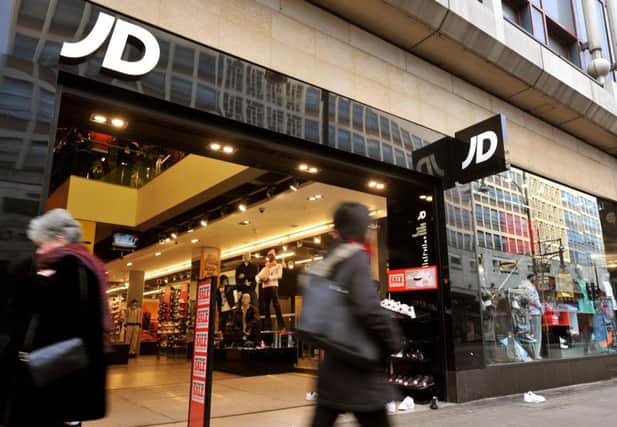 Library photo of the JD Sports shop on Oxford Street, London  Photo:  John Stillwell/PA Wire