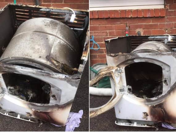 Tumble dryer fire - image South Yorkshire Fire and Rescue Service