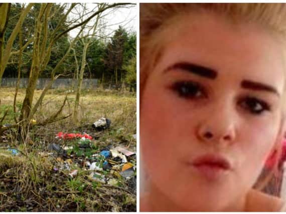 Litter near to the spot where Leonne Weeks was found dead, before clean-up work began