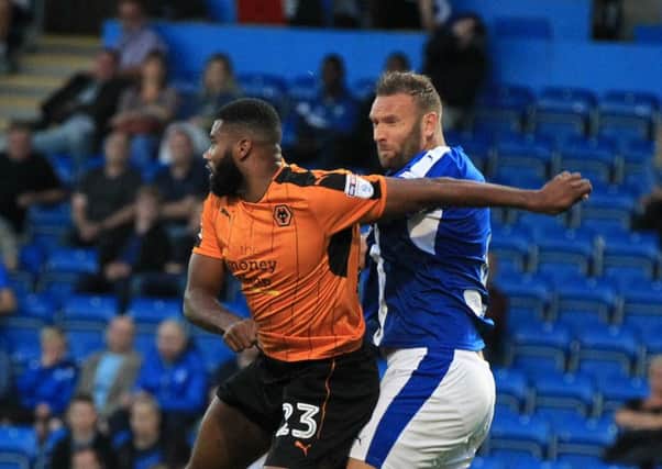 Chesterfield v Wolverhampton Wanderers in the Checkatrade Trophy at the Proact on Tuesday August 30th 2016. Chesterfield player Ian Evatt in action. Photo: Chris Etchells