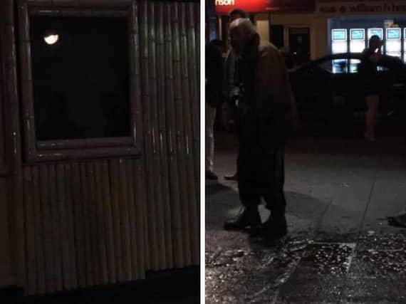 The photo of a homeless man outside Tiki bar in Lazarus Court. (Photo: Chloe Smith).