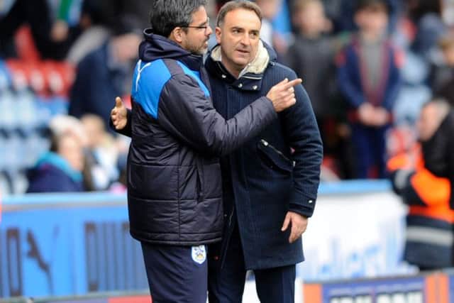 David Wagner with Sheffield Wednesday head coach Carlos Carvalhal
