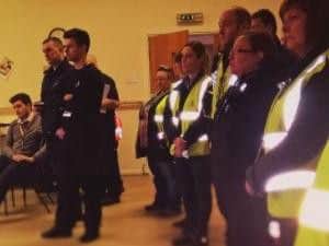A police briefing ahead of the launch of Operation Duxford in Doncaster today