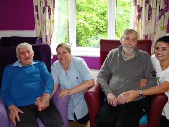 Harry Holland, Jayne Walkland, John Sissons and Abbie Robinson are raising money for dementia awareness at Pexton Grange this week