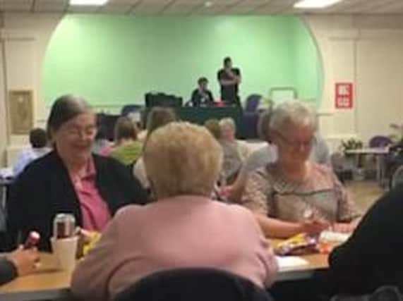 Ed Miliband calls bingo numbers in Doncaster.
