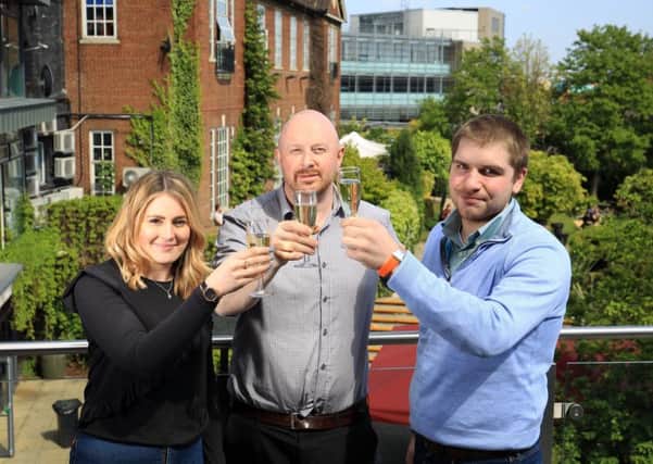 The University of Sheffield Students Union is organising a prosecco festival. Pictured are Becky Brindle, Iain Armstrong and James Zeller. Picture: Chris Etchells