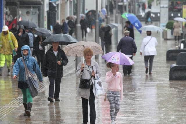 Torrential downpours of rain are expected to hit South Yorkshire today