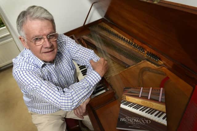 Michael Hannon, former University Librarian at Sheffield University Library,  has written a book about his quest to trace the story of a piano his mother bought on a whim at an Irish country auction in 1977. Its a Broadwood  the sort of square piano played by Mozart, Beethoven, Chopin, various Jane Austen heroines and Captain Scott (who took one to the Antarctic with him). 
 17 August 2015.  Picture Bruce Rollinson